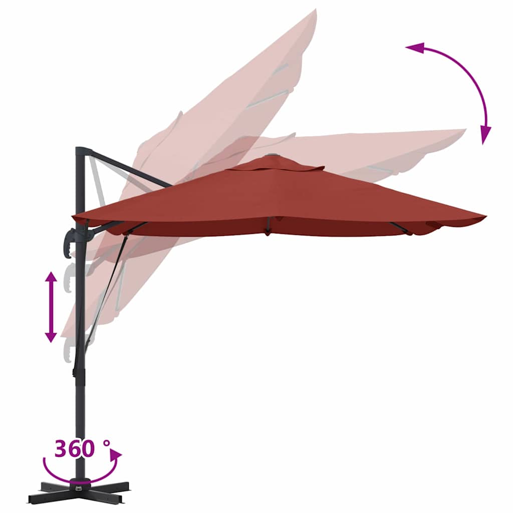 vidaXL Parasol plażowy terakota 351 x 250 x 260 cm