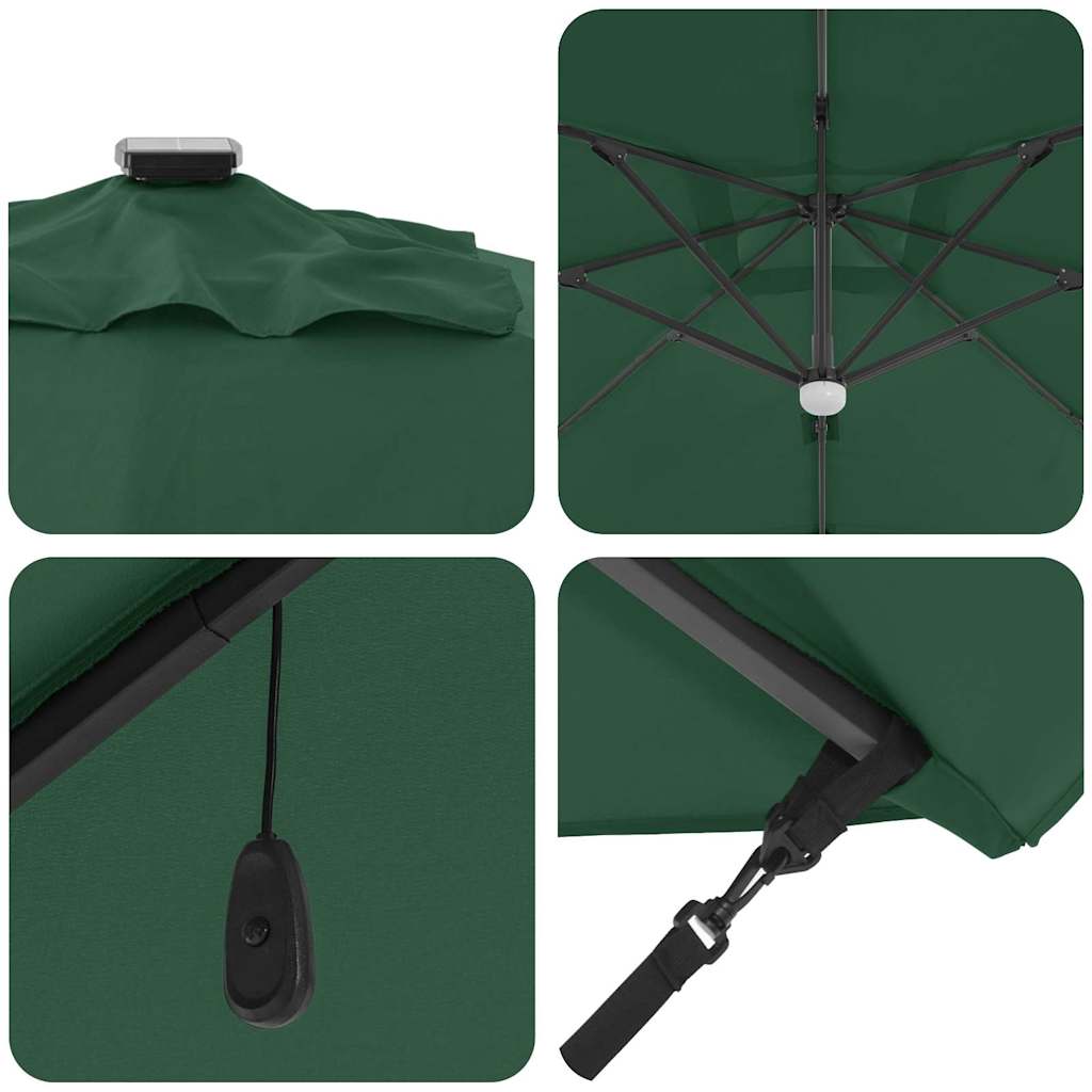 vidaXL Parasol Roma Zielony 286 x 284 x 270 cm Aluminium i Poliester