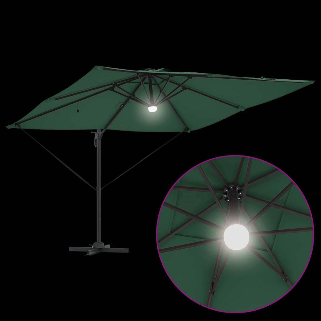 vidaXL Parasol Roma Zielony 286 x 284 x 270 cm Aluminium i Poliester