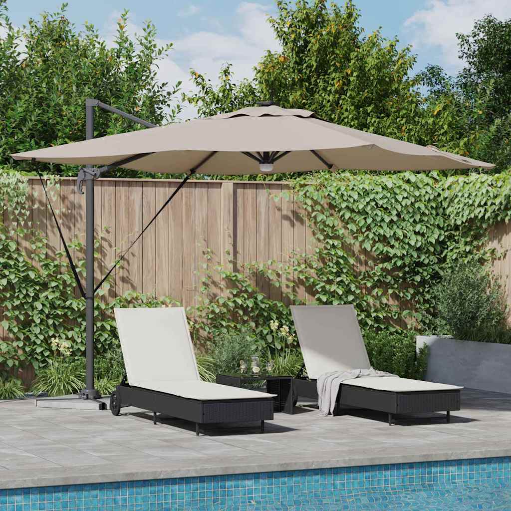 vidaXL Parasol Roma Ze LED Lights Ciemnoszary 286 x 284 x 270 cm