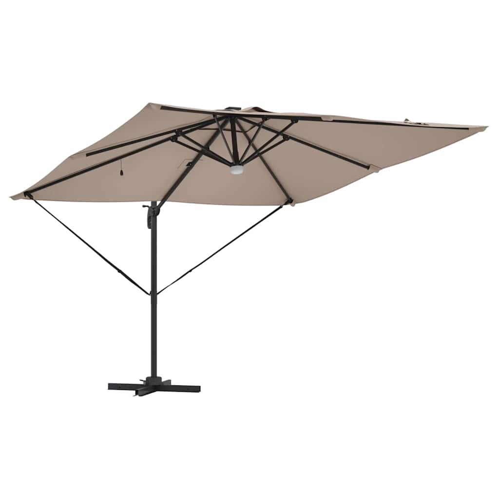 vidaXL Parasol Roma Ze LED Lights Ciemnoszary 286 x 284 x 270 cm
