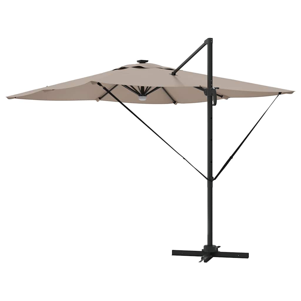 vidaXL Parasol Roma Ze LED Lights Ciemnoszary 286 x 284 x 270 cm