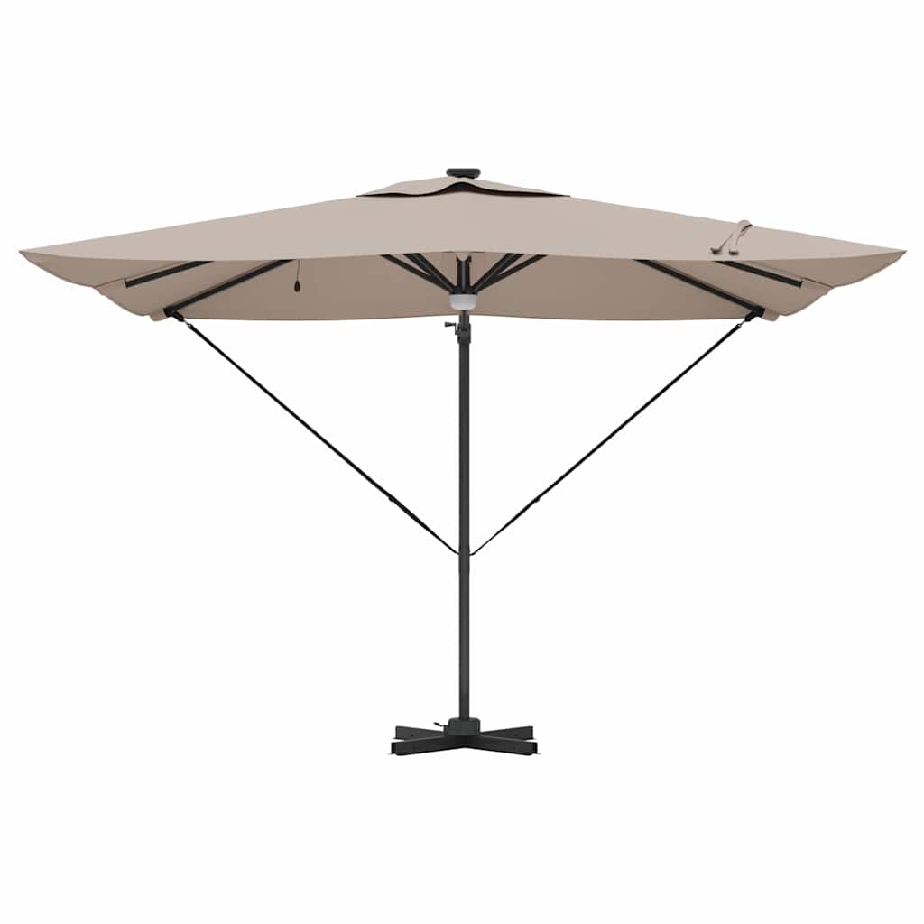vidaXL Parasol Roma Ze LED Lights Ciemnoszary 286 x 284 x 270 cm
