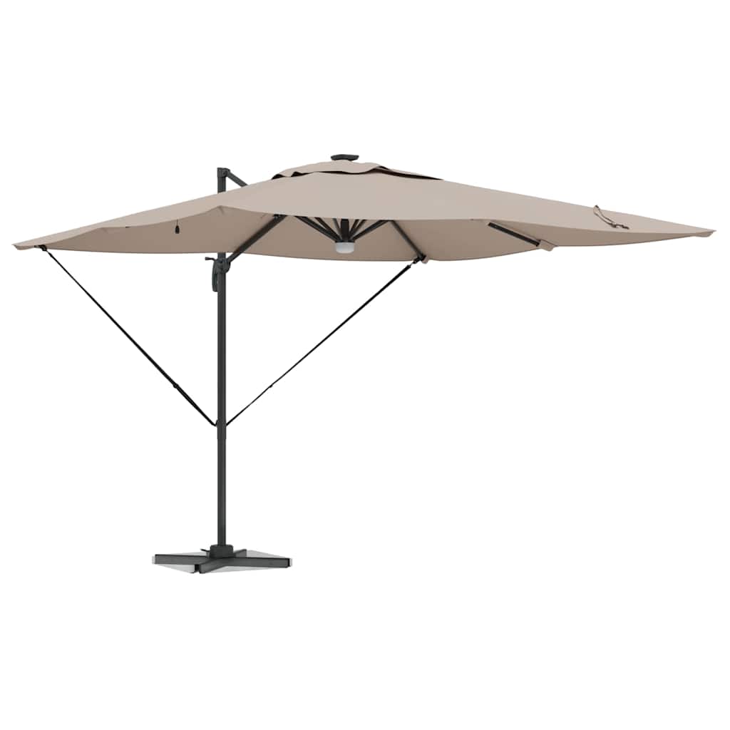 vidaXL Parasol Roma Ze LED Lights Ciemnoszary 286 x 284 x 270 cm