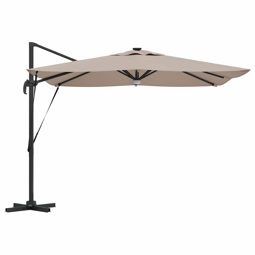 vidaXL Parasol Roma Ze LED Lights Ciemnoszary 286 x 284 x 270 cm