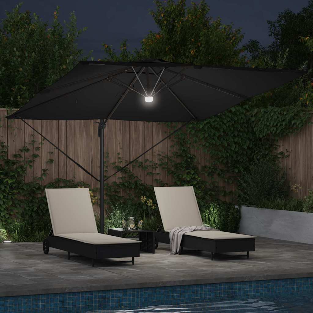 vidaXL Parasol Roma Czarny 286 x 284 x 270 cm Aluminium i Poliester