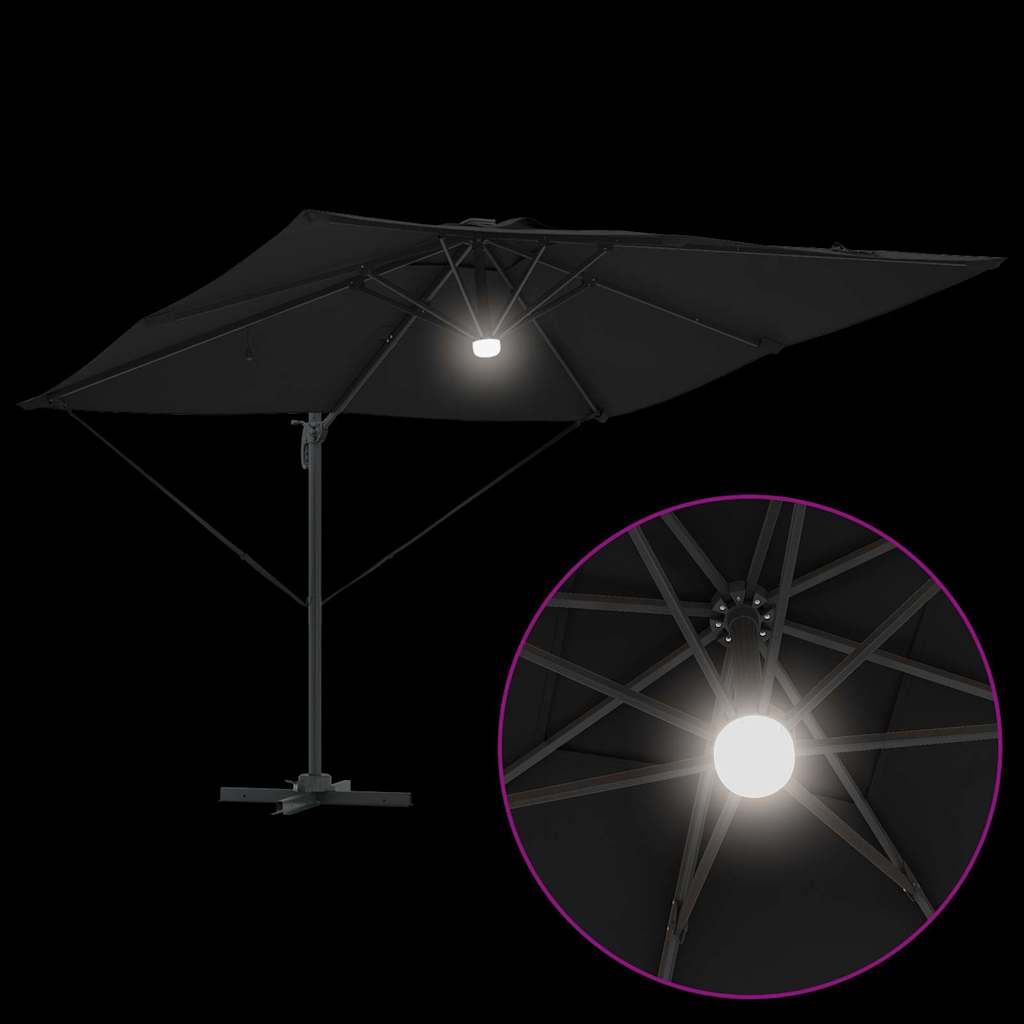 vidaXL Parasol Roma Czarny 286 x 284 x 270 cm Aluminium i Poliester