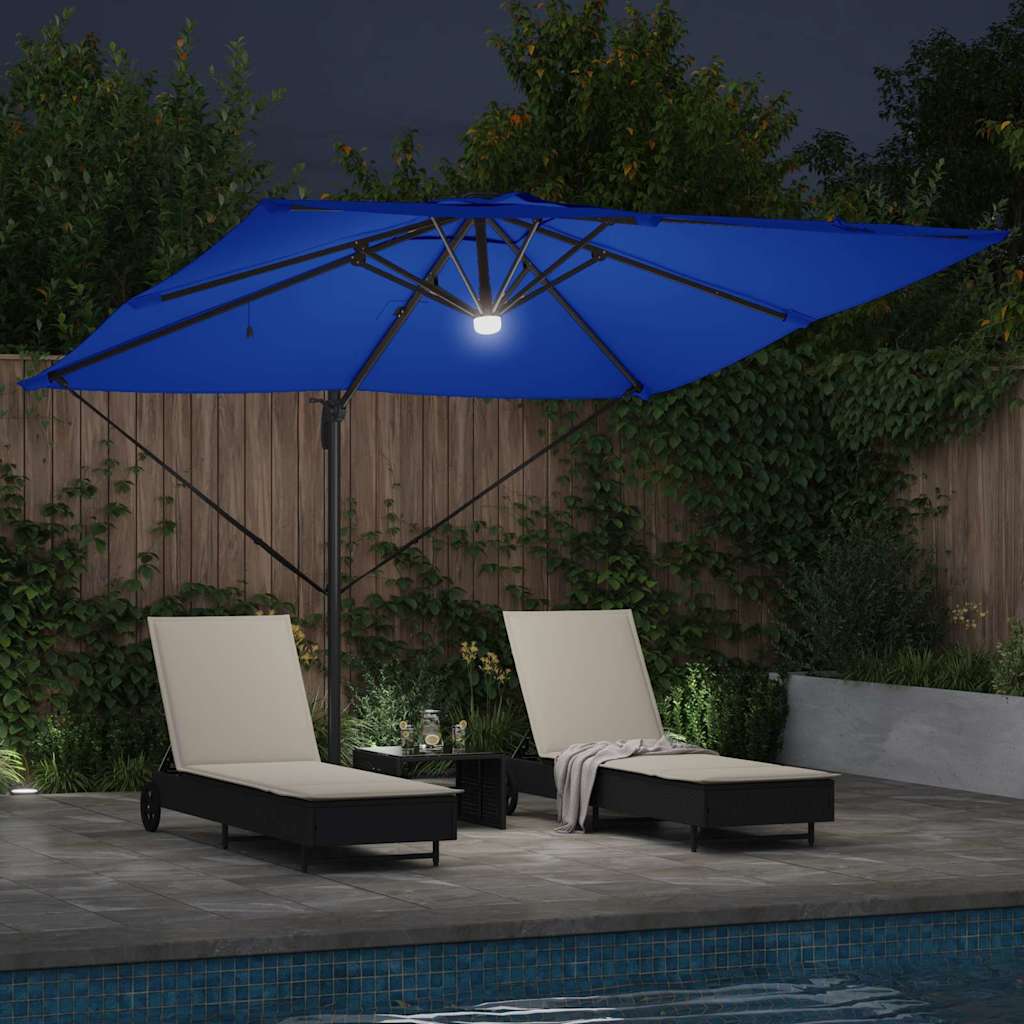 vidaXL Parasol Roma Niebieski 286 x 284 x 270 cm Aluminium i Poliester