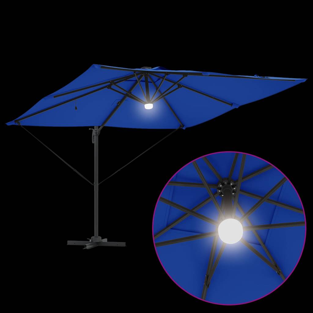 vidaXL Parasol Roma Niebieski 286 x 284 x 270 cm Aluminium i Poliester
