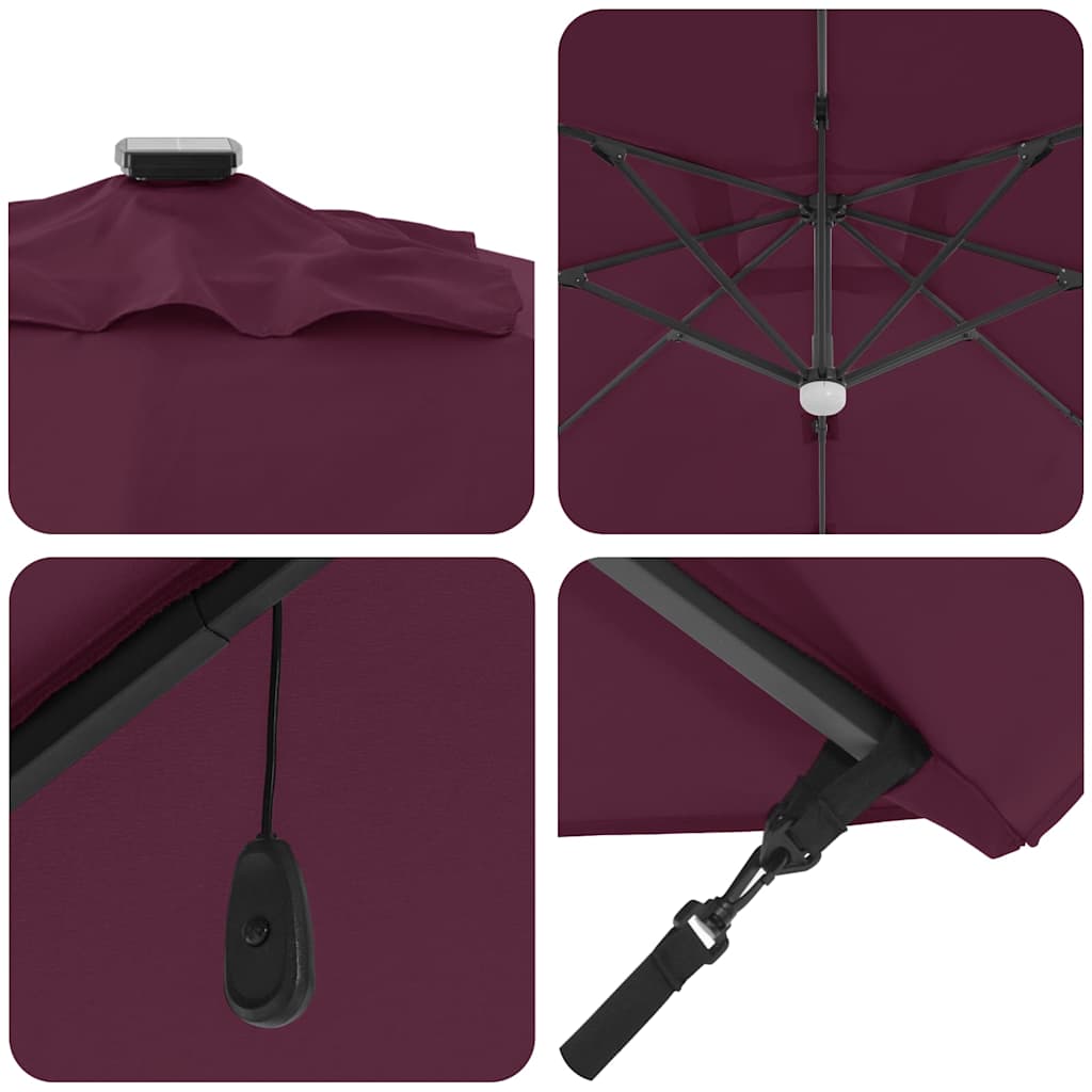 vidaXL Parasol Roma Czerwony 286 x 284 x 270 cm Aluminium i Poliester