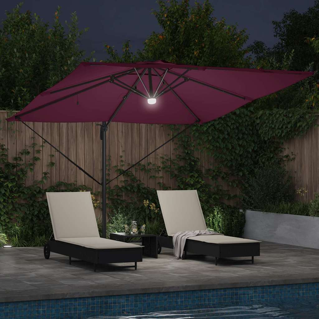 vidaXL Parasol Roma Czerwony 286 x 284 x 270 cm Aluminium i Poliester