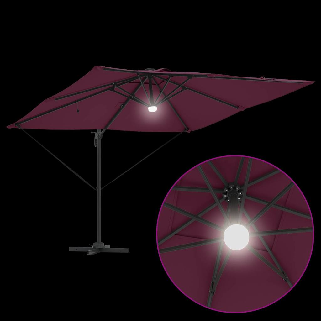 vidaXL Parasol Roma Czerwony 286 x 284 x 270 cm Aluminium i Poliester