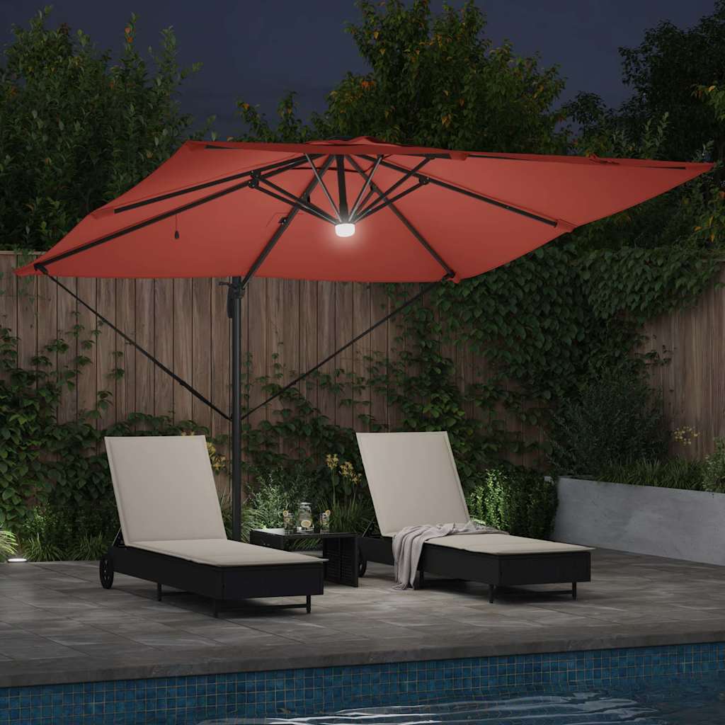vidaXL Parasol Roma Czerwony 286 x 284 x 270 cm Aluminium i Poliester