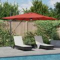 vidaXL Parasol Roma Czerwony 286 x 284 x 270 cm Aluminium i Poliester