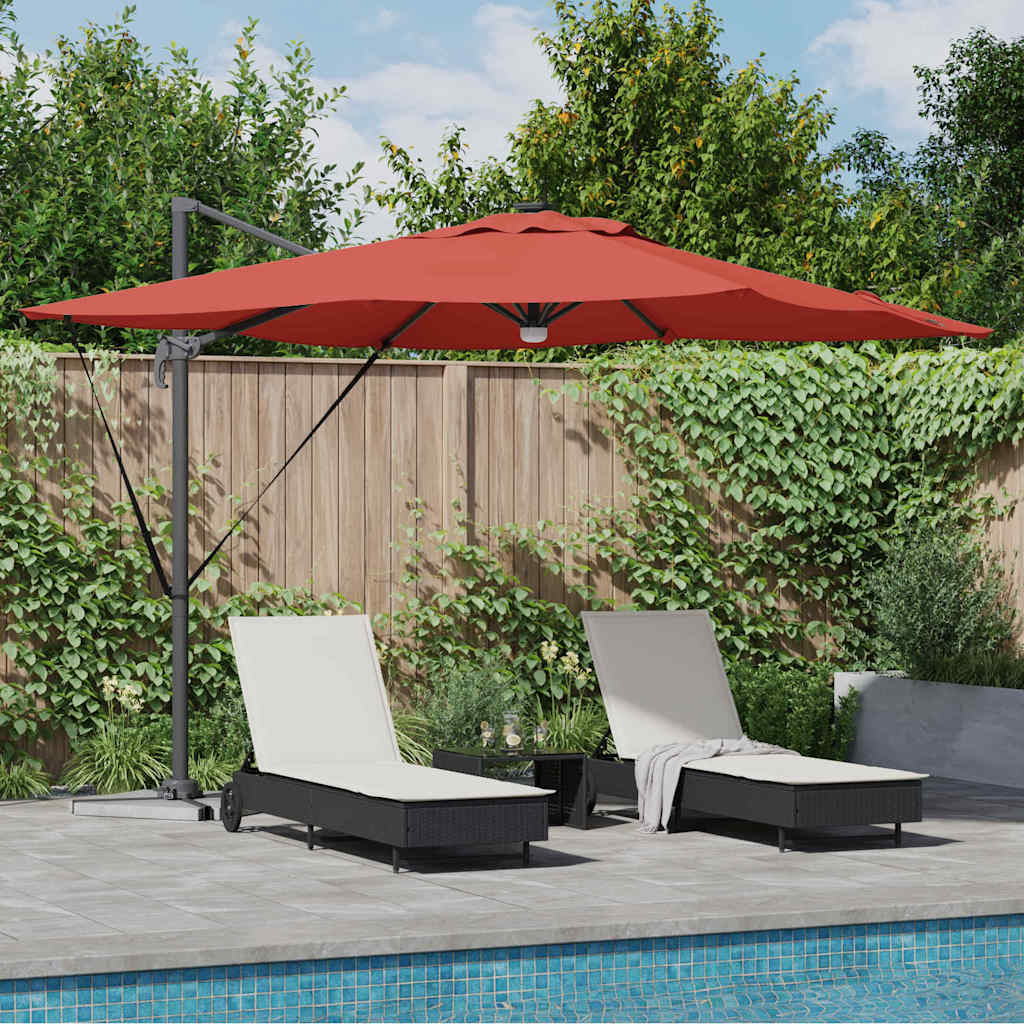 vidaXL Parasol Roma Czerwony 286 x 284 x 270 cm Aluminium i Poliester