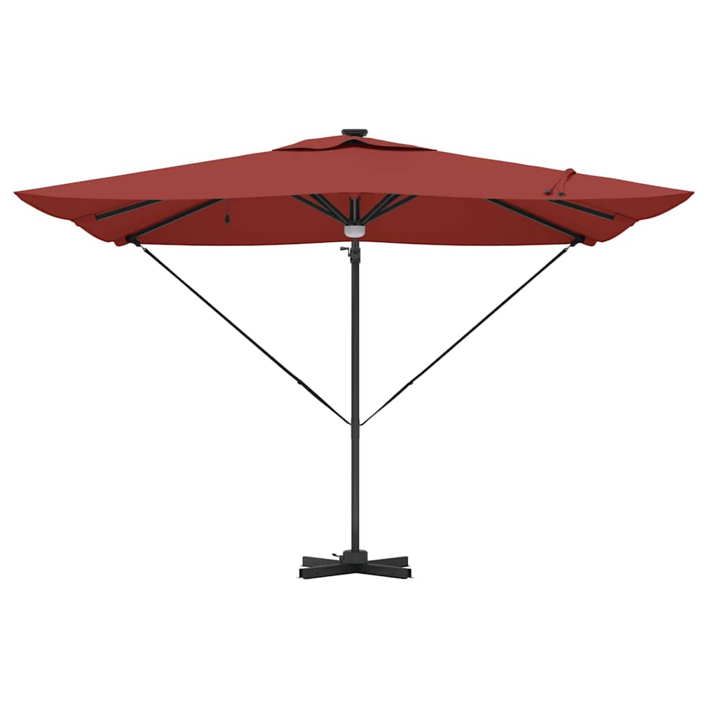 vidaXL Parasol Roma Czerwony 286 x 284 x 270 cm Aluminium i Poliester