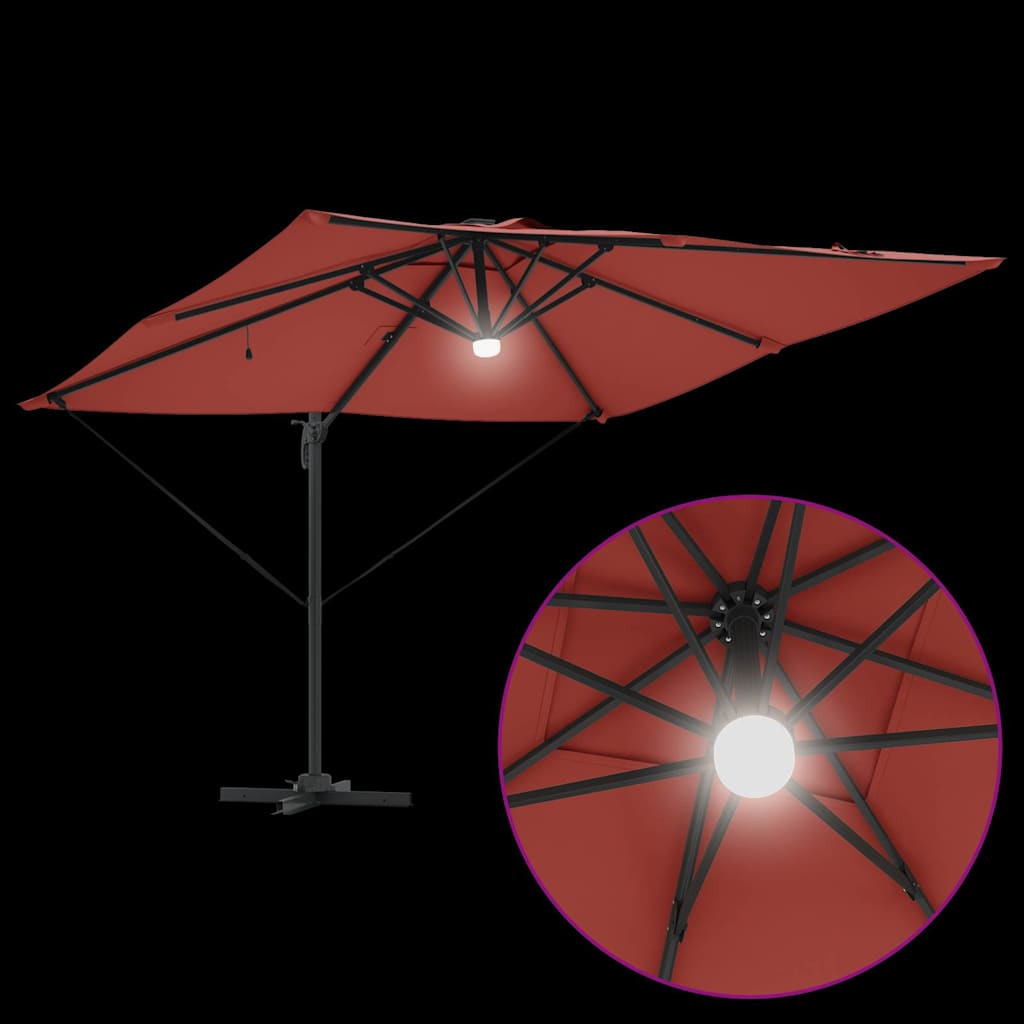 vidaXL Parasol Roma Czerwony 286 x 284 x 270 cm Aluminium i Poliester