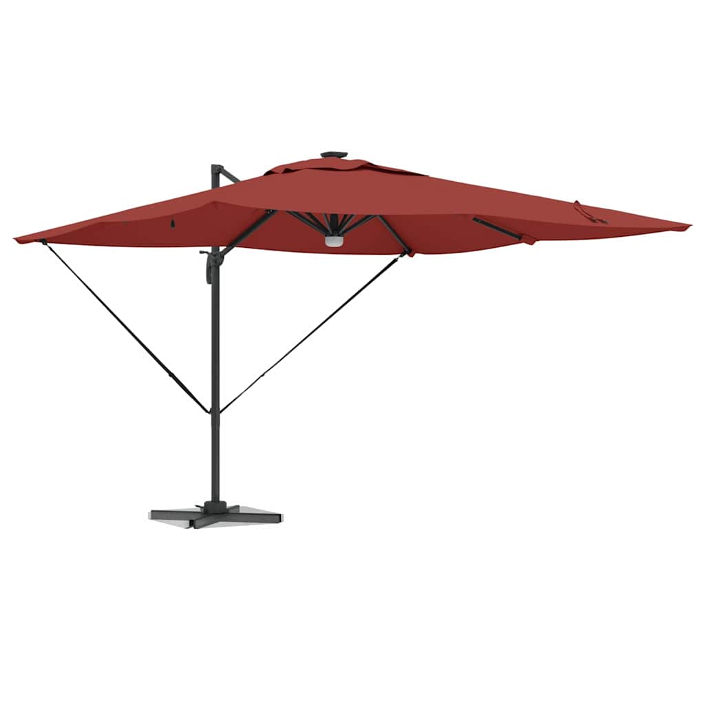 vidaXL Parasol Roma Czerwony 286 x 284 x 270 cm Aluminium i Poliester