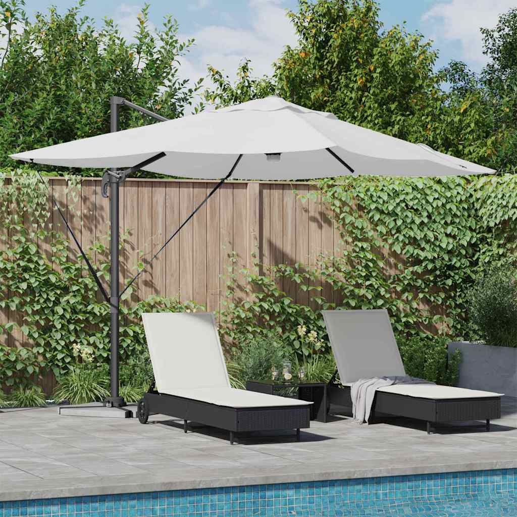 vidaXL Parasol plażowy Ze LED Lights piaskowy 351 x 250 x 253 cm