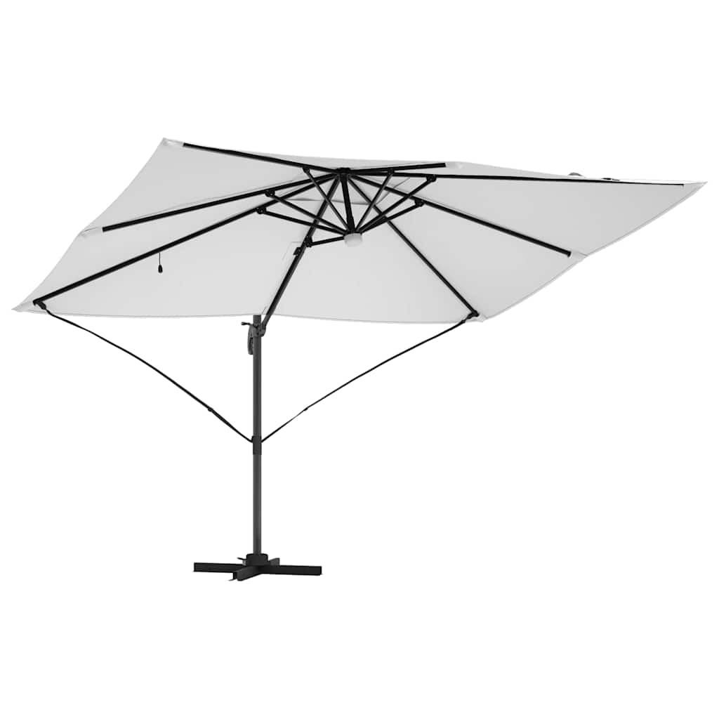 vidaXL Parasol plażowy Ze LED Lights piaskowy 351 x 250 x 253 cm