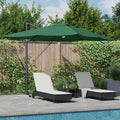 vidaXL Parasol plażowy Ze LED Lights Zielony 351 x 250 x 253 cm