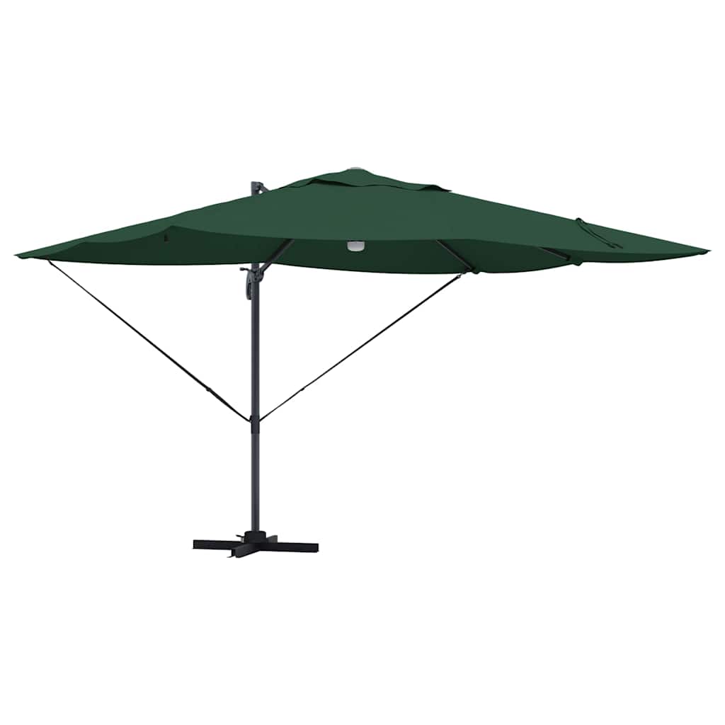 vidaXL Parasol plażowy Ze LED Lights Zielony 351 x 250 x 253 cm