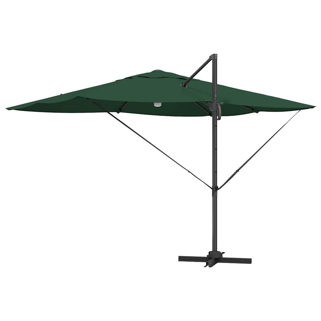 vidaXL Parasol plażowy Ze LED Lights Zielony 351 x 250 x 253 cm