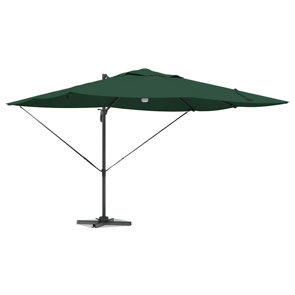 vidaXL Parasol plażowy Ze LED Lights Zielony 351 x 250 x 253 cm