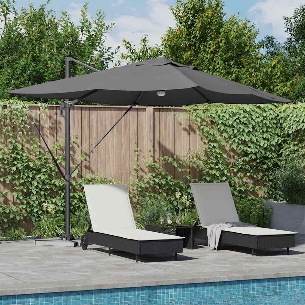 vidaXL Parasol plażowy Ze LED Lights Antracyt 351 x 250 x 253 cm