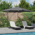 vidaXL Parasol plażowy Ze LED Lights Antracyt 351 x 250 x 253 cm