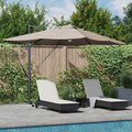 vidaXL Parasol plażowy Ze LED Lights Ciemnoszary 351 x 250 x 253 cm
