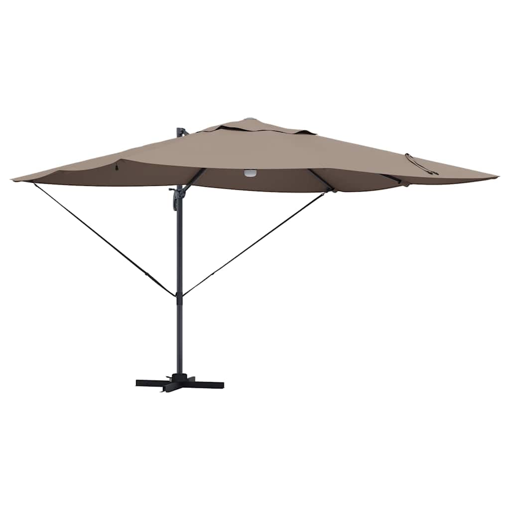 vidaXL Parasol plażowy Ze LED Lights Ciemnoszary 351 x 250 x 253 cm