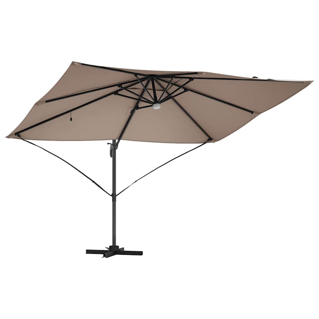 vidaXL Parasol plażowy Ze LED Lights Ciemnoszary 351 x 250 x 253 cm