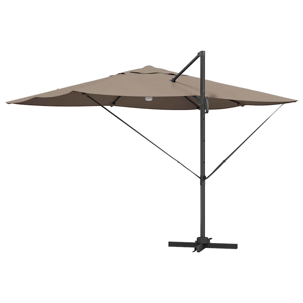vidaXL Parasol plażowy Ze LED Lights Ciemnoszary 351 x 250 x 253 cm