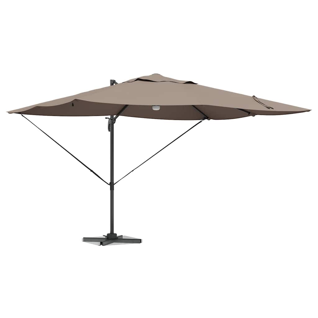 vidaXL Parasol plażowy Ze LED Lights Ciemnoszary 351 x 250 x 253 cm