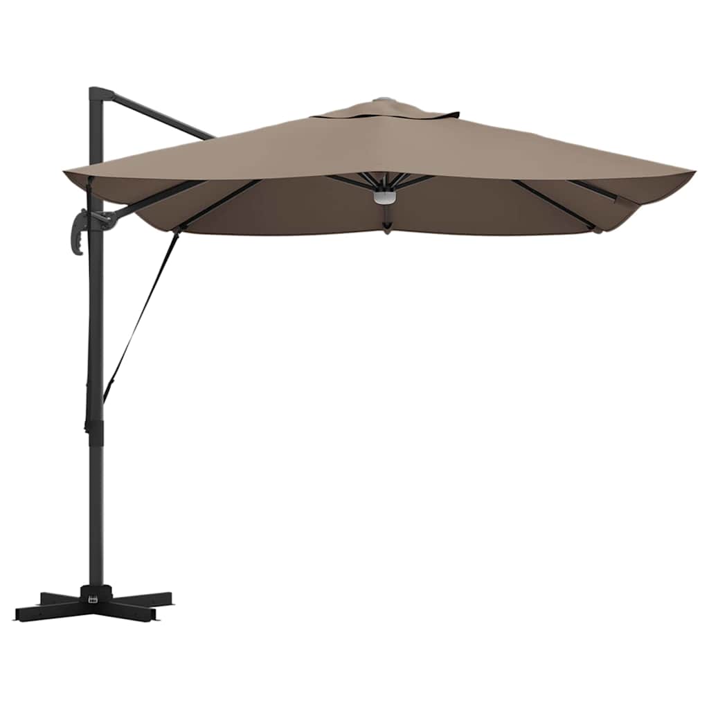 vidaXL Parasol plażowy Ze LED Lights Ciemnoszary 351 x 250 x 253 cm