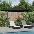 vidaXL Parasol plażowy Czarny 351 x 250 x 253 cm Poliester i aluminium