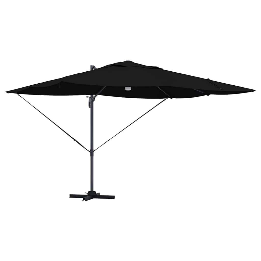 vidaXL Parasol plażowy Czarny 351 x 250 x 253 cm Poliester i aluminium