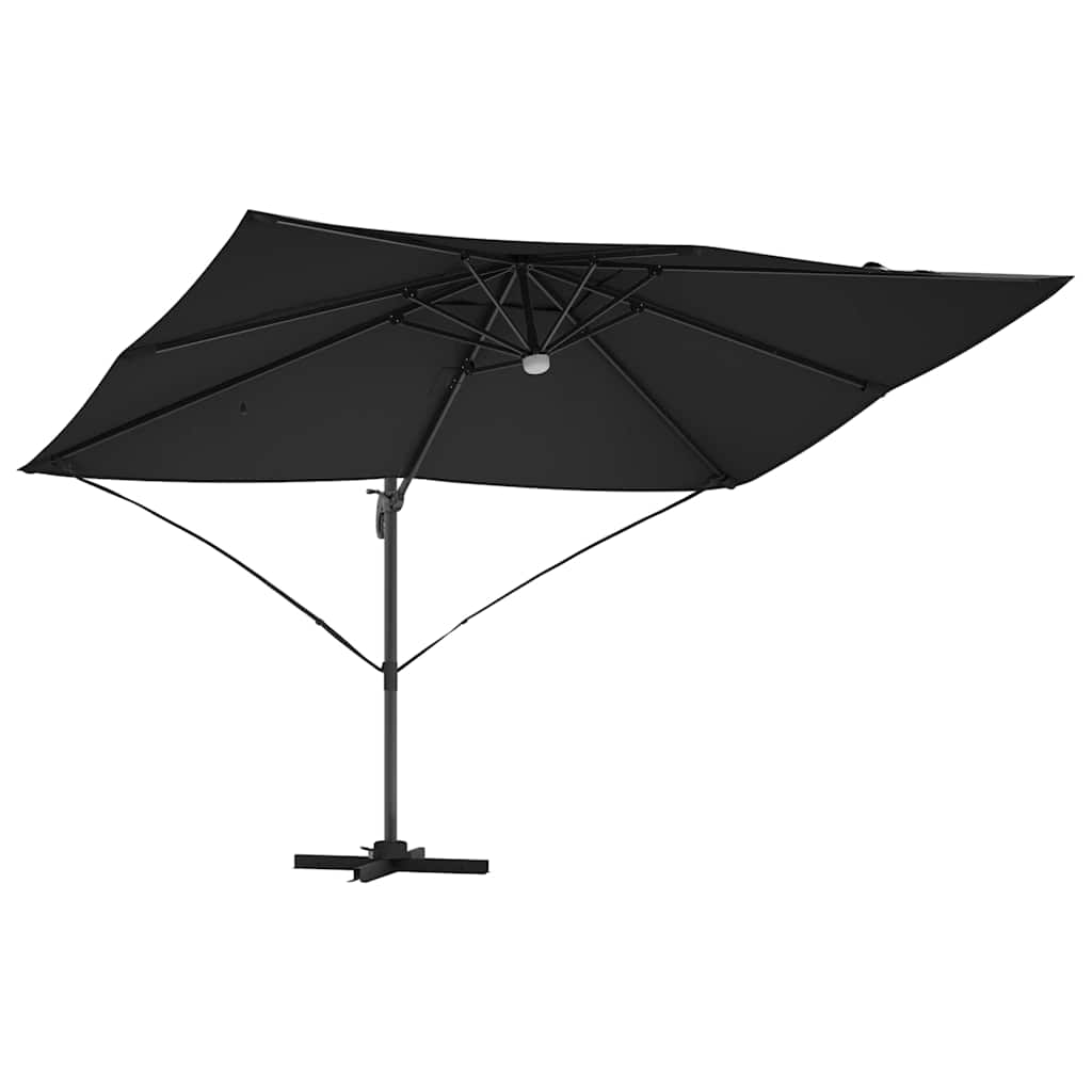 vidaXL Parasol plażowy Czarny 351 x 250 x 253 cm Poliester i aluminium