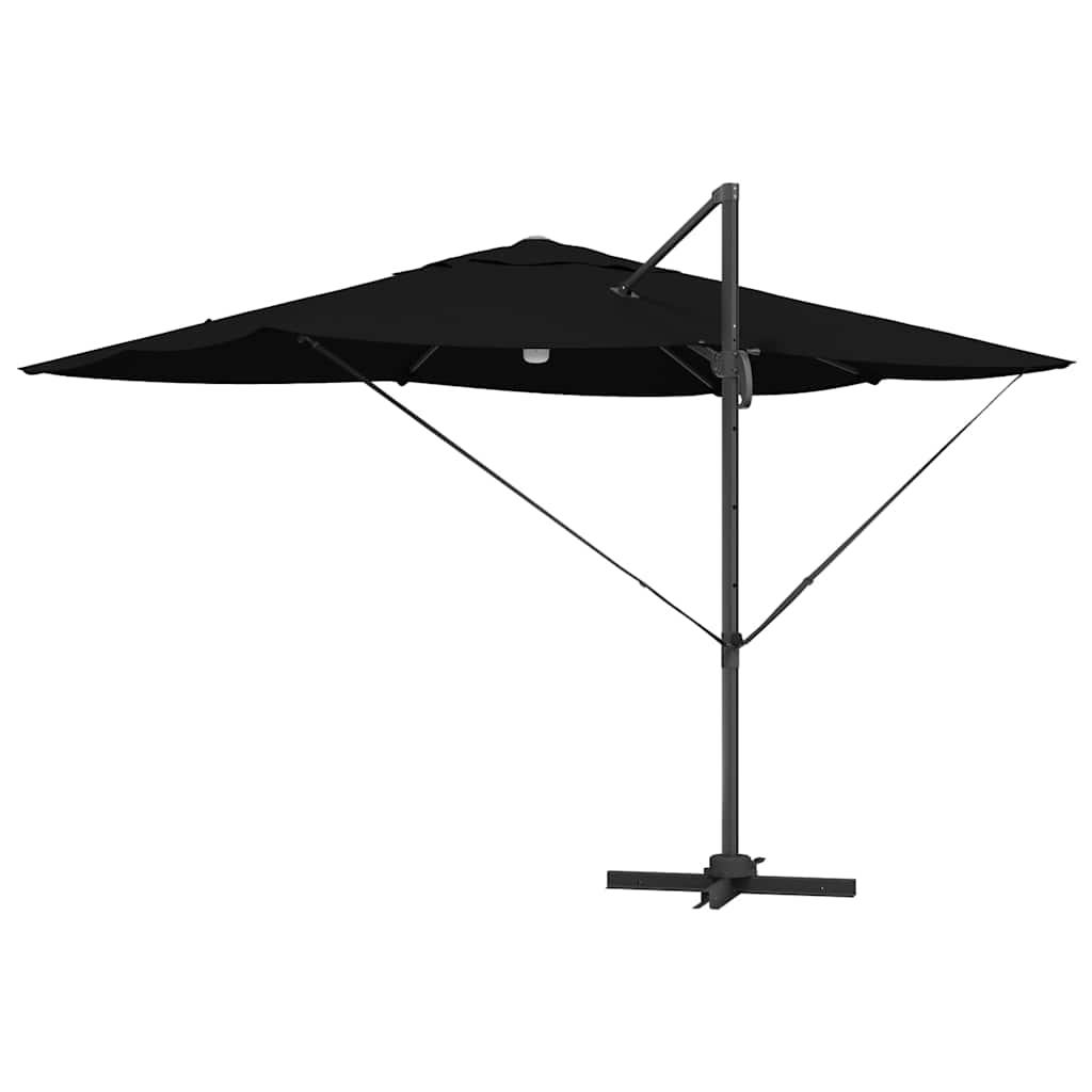 vidaXL Parasol plażowy Czarny 351 x 250 x 253 cm Poliester i aluminium