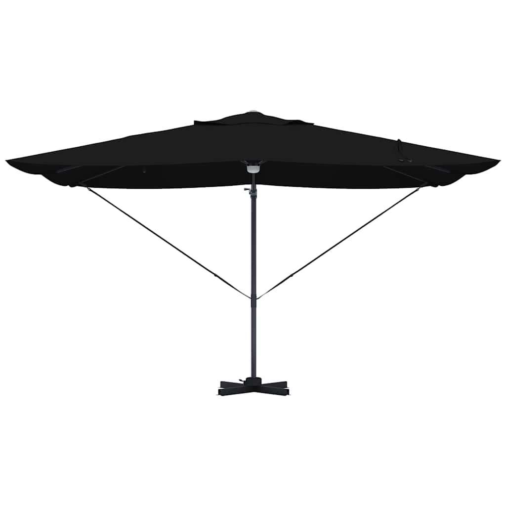 vidaXL Parasol plażowy Czarny 351 x 250 x 253 cm Poliester i aluminium
