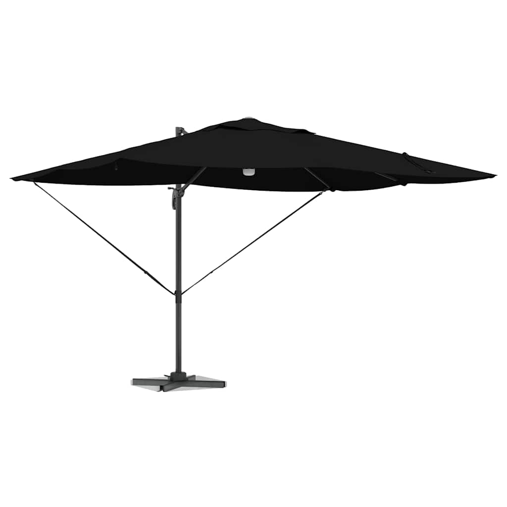 vidaXL Parasol plażowy Czarny 351 x 250 x 253 cm Poliester i aluminium