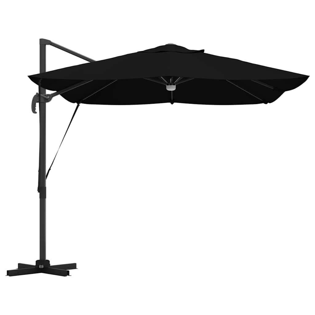 vidaXL Parasol plażowy Czarny 351 x 250 x 253 cm Poliester i aluminium