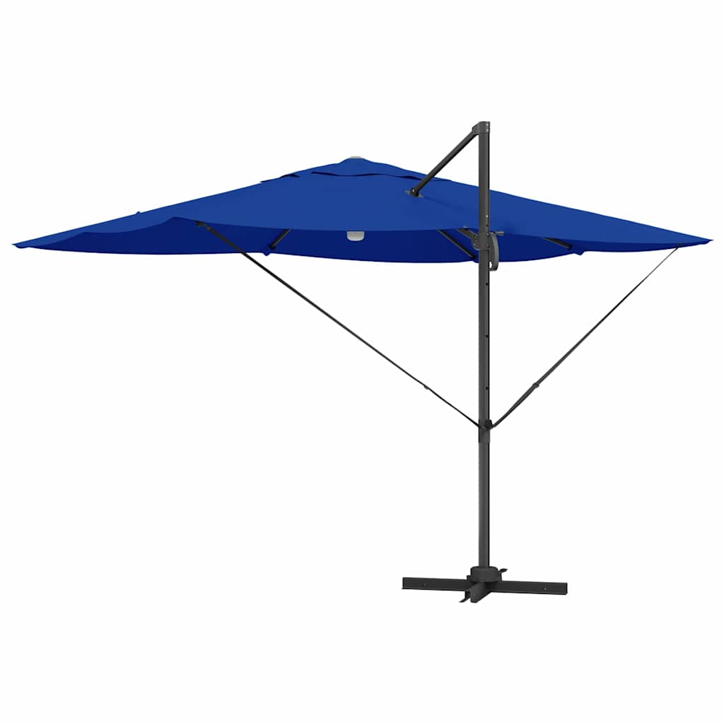 vidaXL Parasol plażowy Ze LED Lights Niebieski azur 351 x 250 x 253 cm