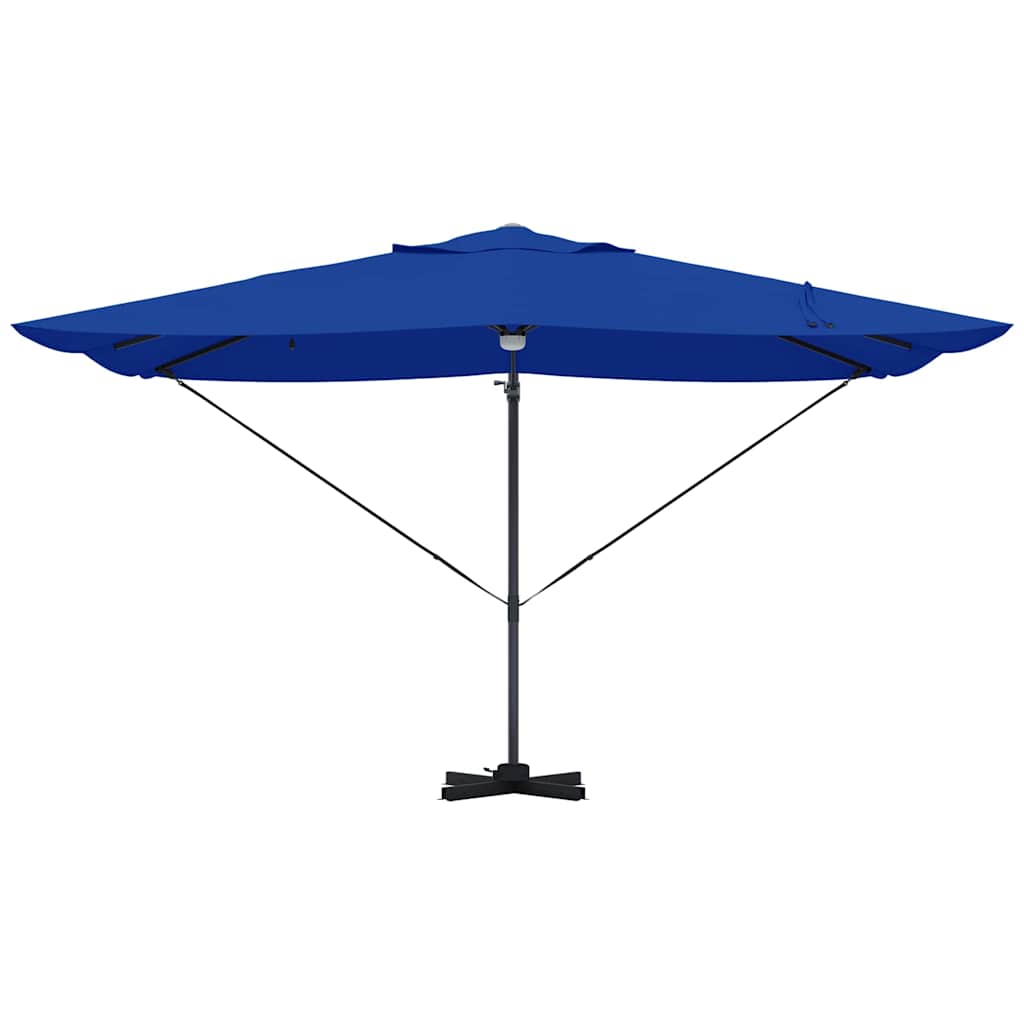 vidaXL Parasol plażowy Ze LED Lights Niebieski azur 351 x 250 x 253 cm