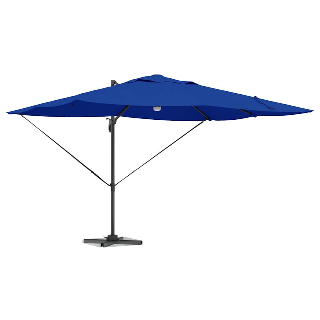 vidaXL Parasol plażowy Ze LED Lights Niebieski azur 351 x 250 x 253 cm