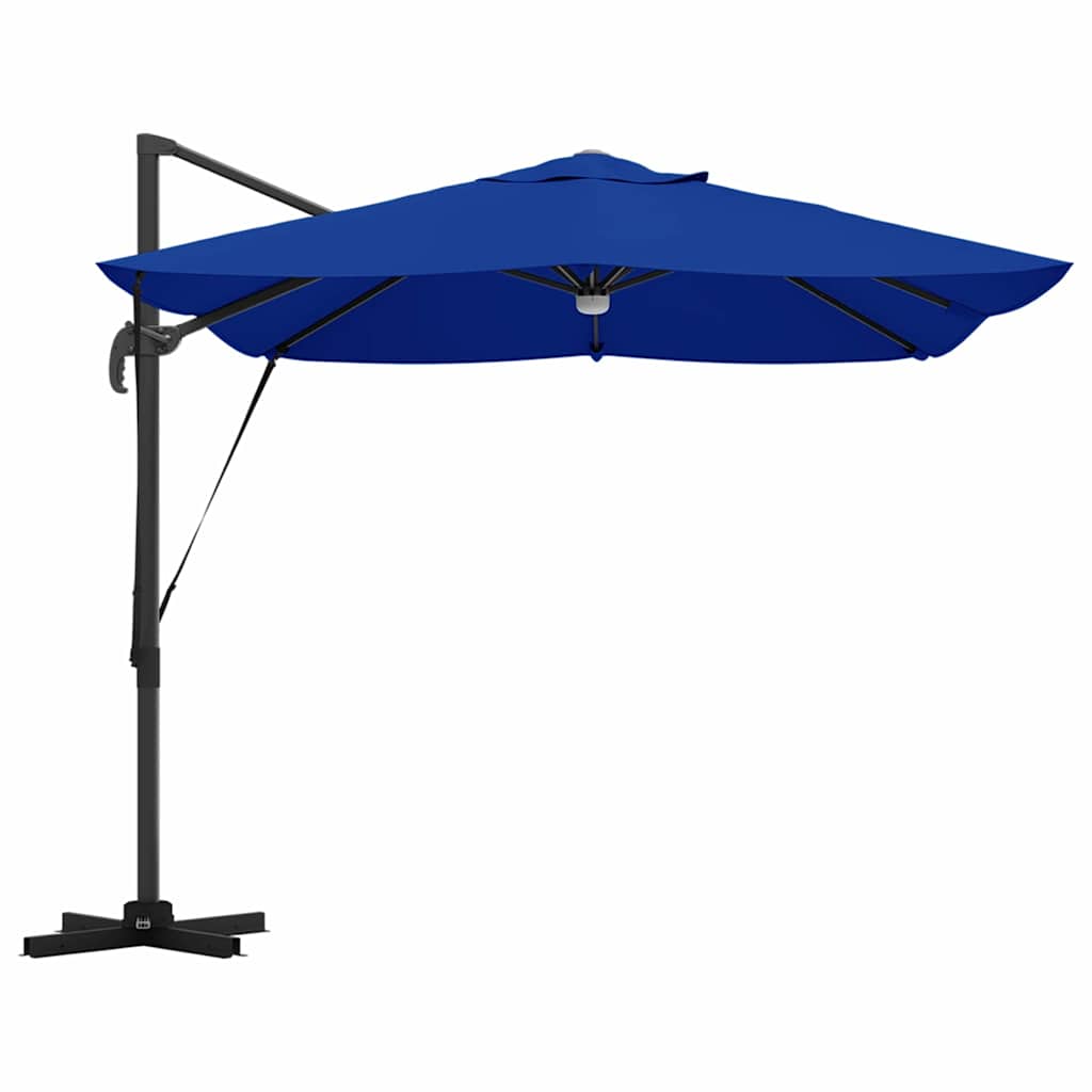 vidaXL Parasol plażowy Ze LED Lights Niebieski azur 351 x 250 x 253 cm