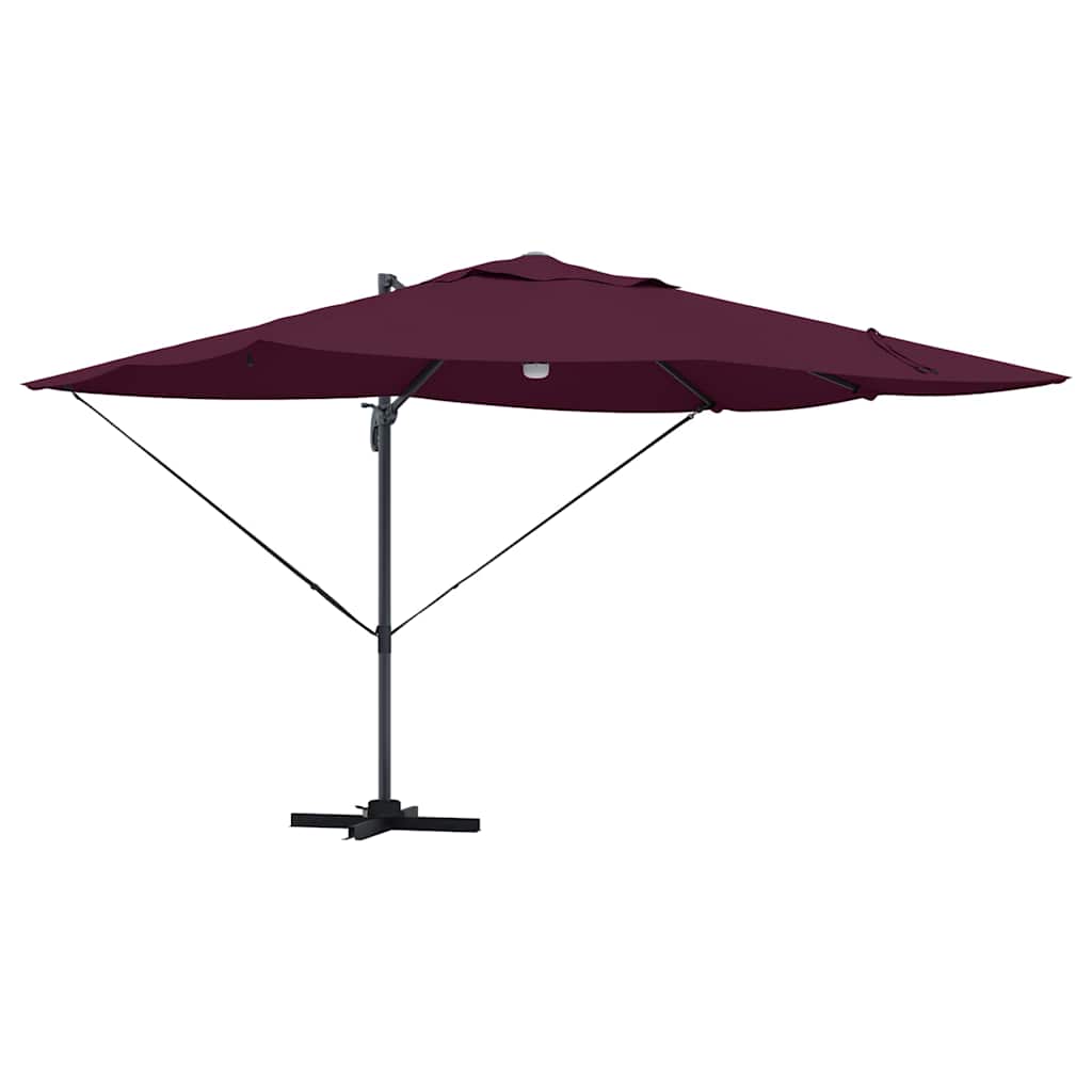 vidaXL Parasol plażowy Bordeaux Czerwony 351 x 250 x 253 cm