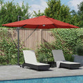 vidaXL Parasol plażowy Ze LED Lights terakota 351 x 250 x 253 cm