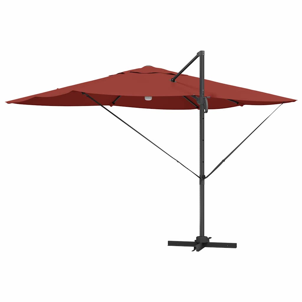 vidaXL Parasol plażowy Ze LED Lights terakota 351 x 250 x 253 cm
